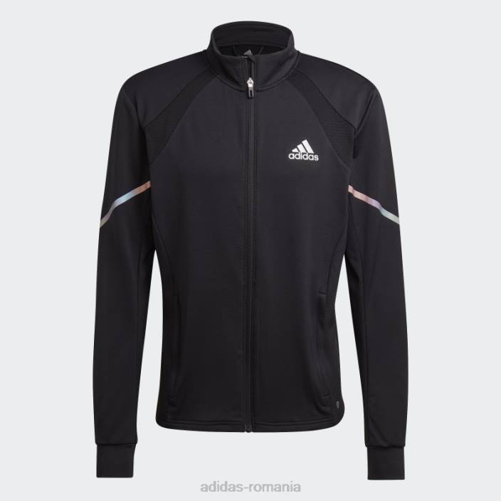 Adidas jachetă neagră din tricot cu fermoar complet everydayrun bărbați negru 2JBN15242