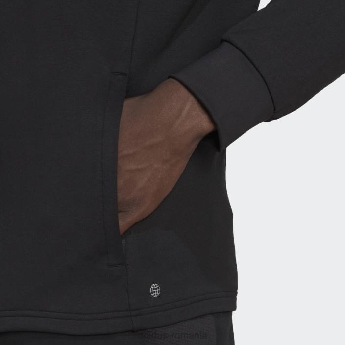 Adidas jachetă neagră din tricot cu fermoar complet everydayrun bărbați negru 2JBN15242
