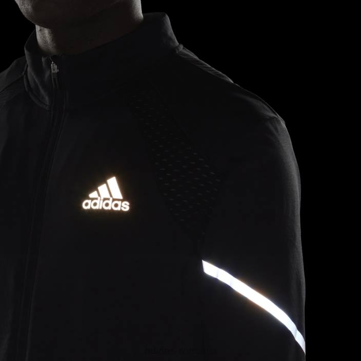 Adidas jachetă neagră din tricot cu fermoar complet everydayrun bărbați negru 2JBN15242