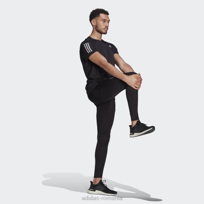 Adidas negru deține colanții de alergare bărbați negru argintiu 2JBN6443
