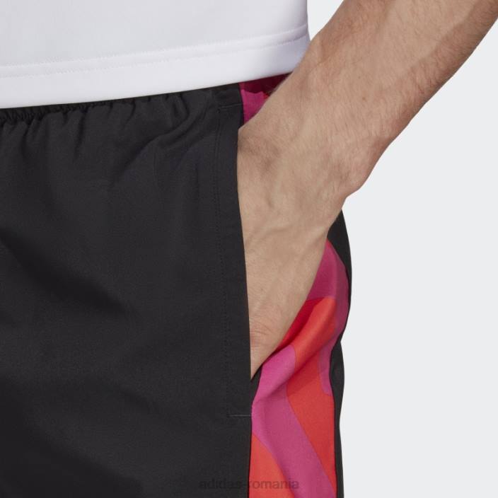 Adidas negru deține pantalonii scurți sezonieri bărbați negru/fucsia/rosu 2JBN6448