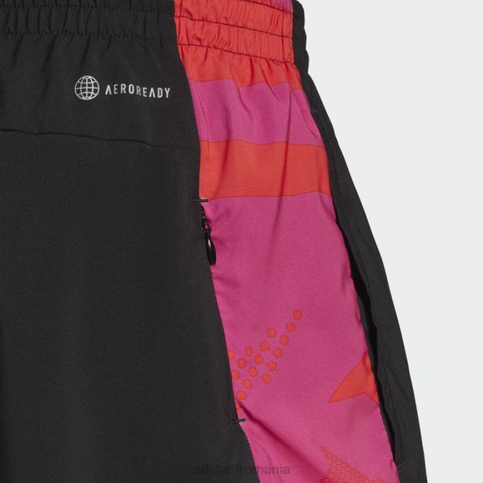 Adidas negru deține pantalonii scurți sezonieri bărbați negru/fucsia/rosu 2JBN6448