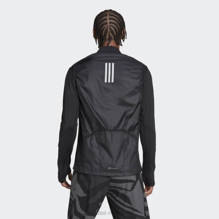 Adidas negru deține vesta de alergare bărbați negru 2JBN14506