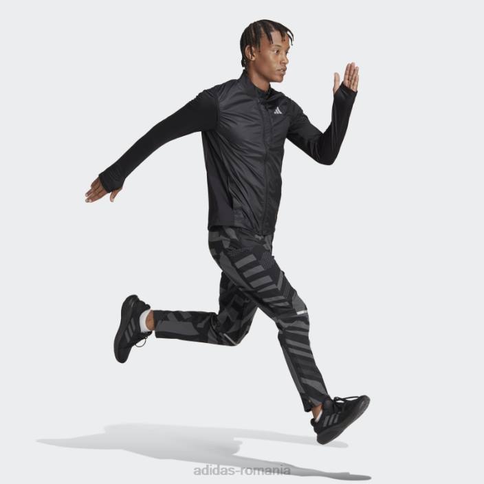 Adidas negru deține vesta de alergare bărbați negru 2JBN14506
