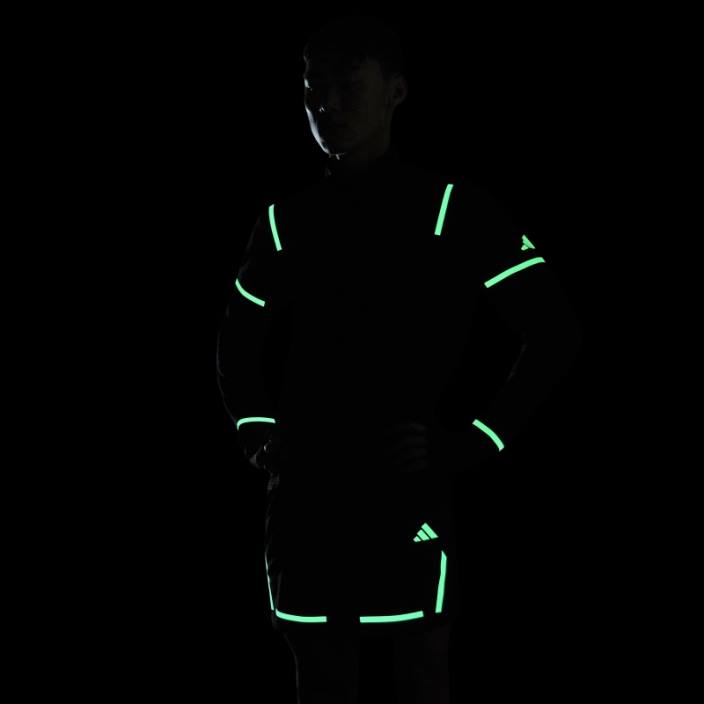 Adidas negru x-city reflect noaptea top cu mânecă lungă cu fermoar jumătate bărbați negru 2JBN13871