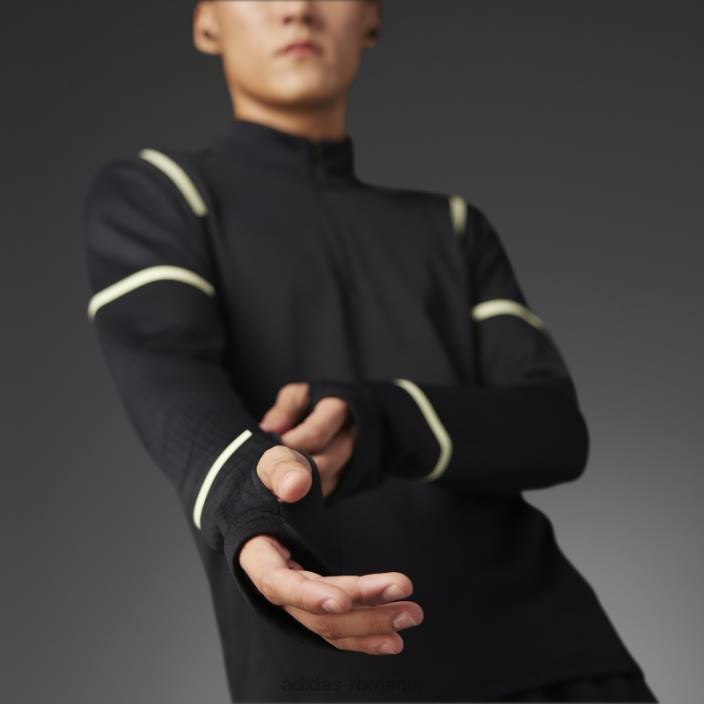 Adidas negru x-city reflect noaptea top cu mânecă lungă cu fermoar jumătate bărbați negru 2JBN13871