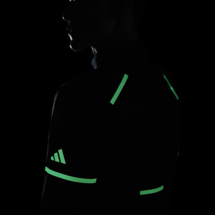 Adidas negru x-city reflect noaptea top cu mânecă lungă cu fermoar jumătate bărbați negru 2JBN13871