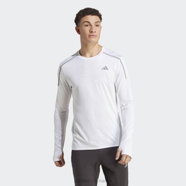 Adidas top rapid cu mânecă lungă top proiectat cu mânecă lungă alb bărbați alb 2JBN14276