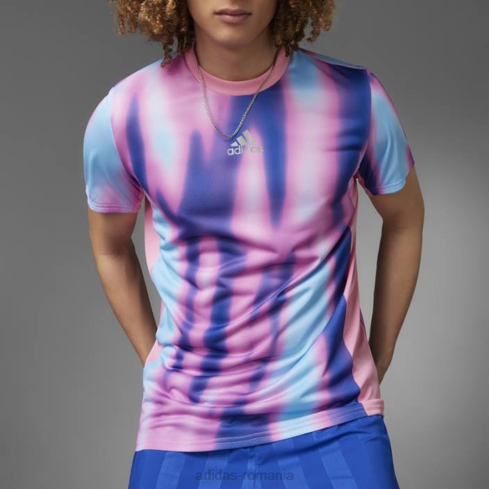 Adidas tricou adidas break the norm albastru bărbați albastru/roz/liliac 2JBN14763