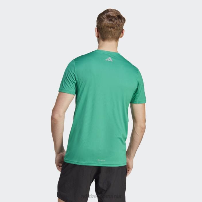 Adidas tricou cu logo-ul cu 3 bare court green run icons bărbați verde curte 2JBN6346