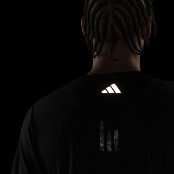 Adidas tricou cu logo-ul negru cu icoane ale alergării cu 3 bare adidas bărbați negru 2JBN14319
