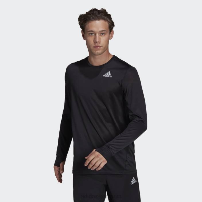 Adidas tricou cu mânecă lungă, negru adidas bărbați negru argintiu 2JBN5244