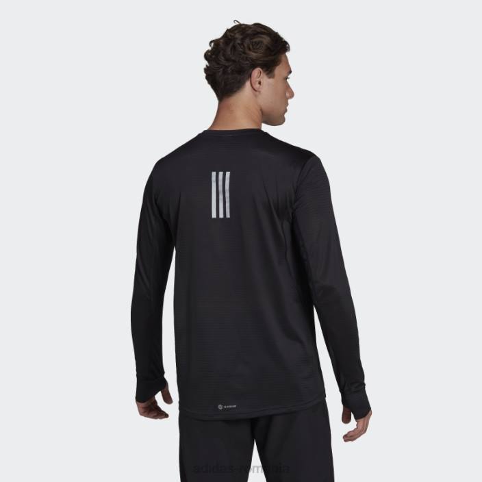 Adidas tricou cu mânecă lungă, negru adidas bărbați negru argintiu 2JBN5244