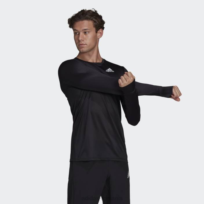 Adidas tricou cu mânecă lungă, negru adidas bărbați negru argintiu 2JBN5244