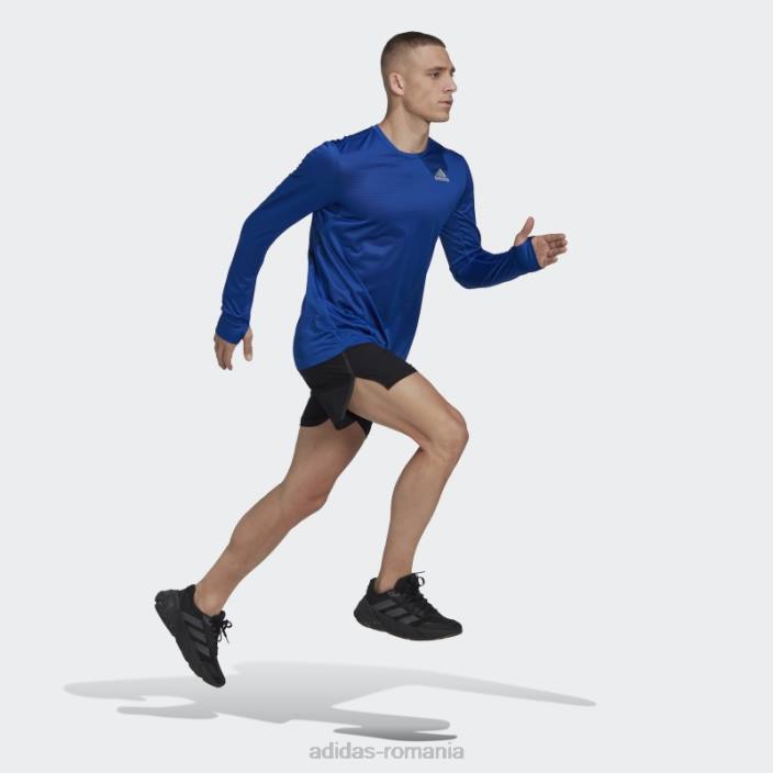 Adidas tricou cu mânecă lungă own the run albastru regal bărbați albastru regal/argintiu 2JBN6338