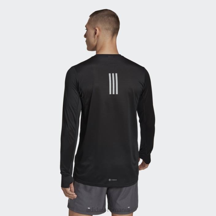 Adidas tricou cu mânecă lungă own the run negru fierbinte bărbați negru 2JBN6484