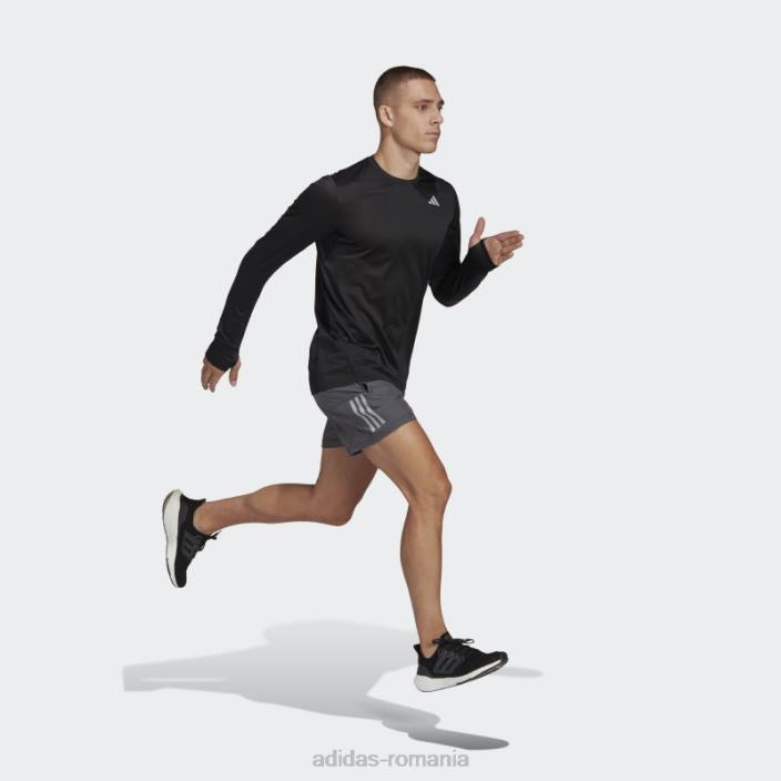 Adidas tricou cu mânecă lungă own the run negru fierbinte bărbați negru 2JBN6484