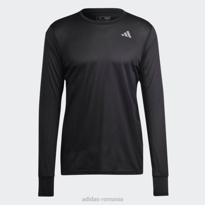 Adidas tricou cu mânecă lungă own the run negru fierbinte bărbați negru 2JBN6484