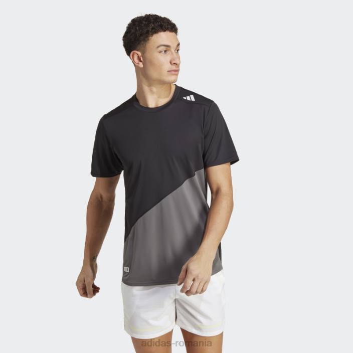Adidas tricou de alergare negru făcut pentru a fi refăcut bărbați gri inchis 2JBN13768