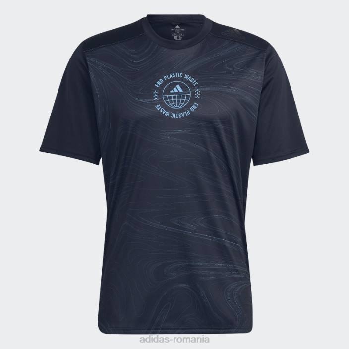 Adidas tricou negru conceput pentru alergarea pentru oceane bărbați negru/albastru 2JBN14641