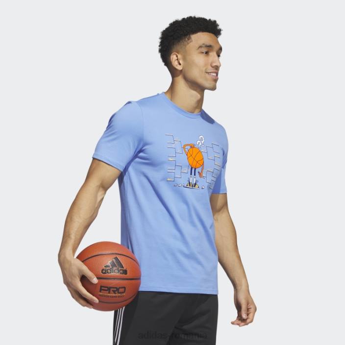 Adidas Lil stripe bracket tricou de baschet cu mânecă scurtă, albastru adidas bărbați albastru 2JBN5802