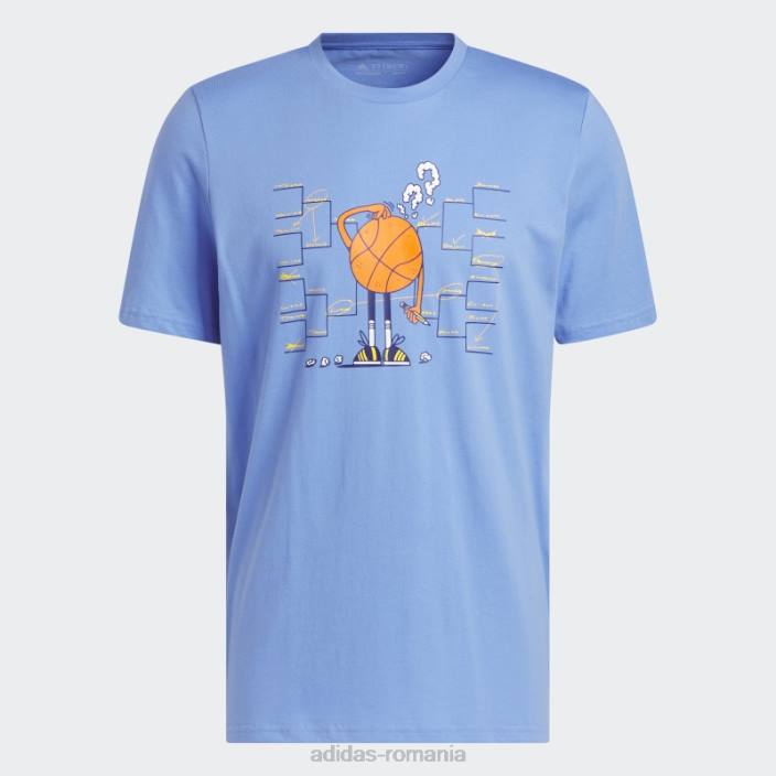 Adidas Lil stripe bracket tricou de baschet cu mânecă scurtă, albastru adidas bărbați albastru 2JBN5802