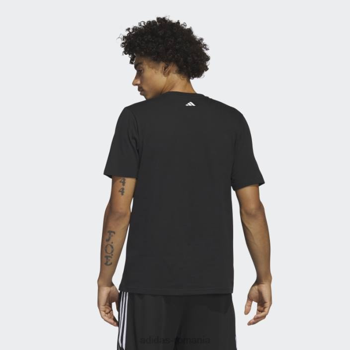 Adidas Tricou grafic de baschet lil\' stripe negru bărbați negru 2JBN5029