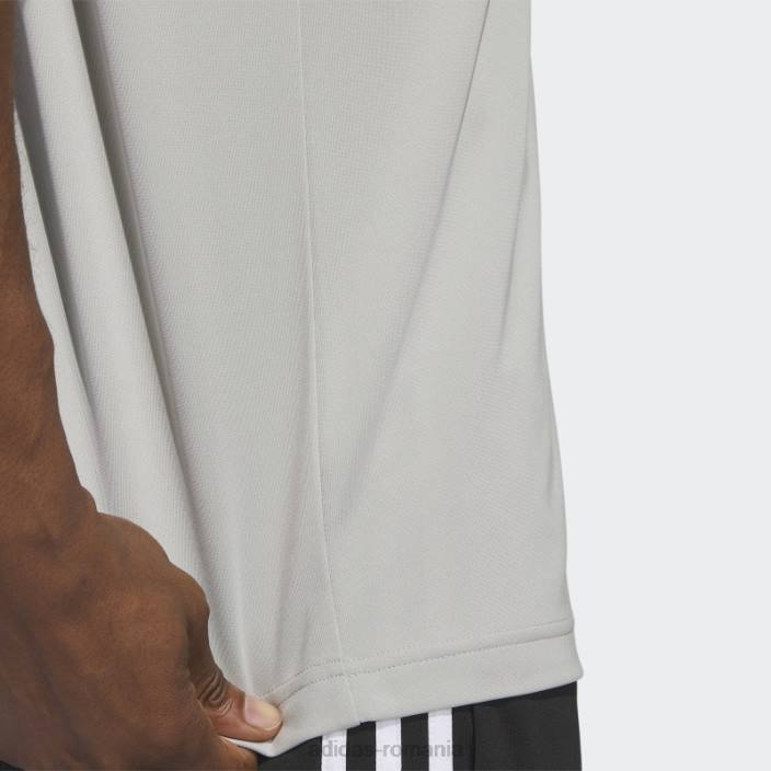 Adidas baschet maiou cu 3 dungi gri metalizat bărbați metal gri/alb 2JBN5128