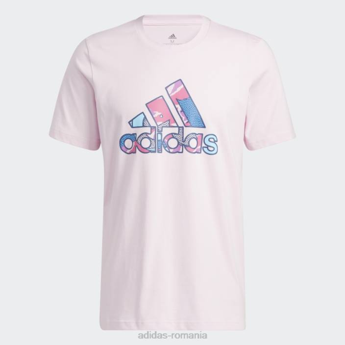 Adidas insigna botg de tricou grafic sport roz adidas bărbați roz 2JBN4926
