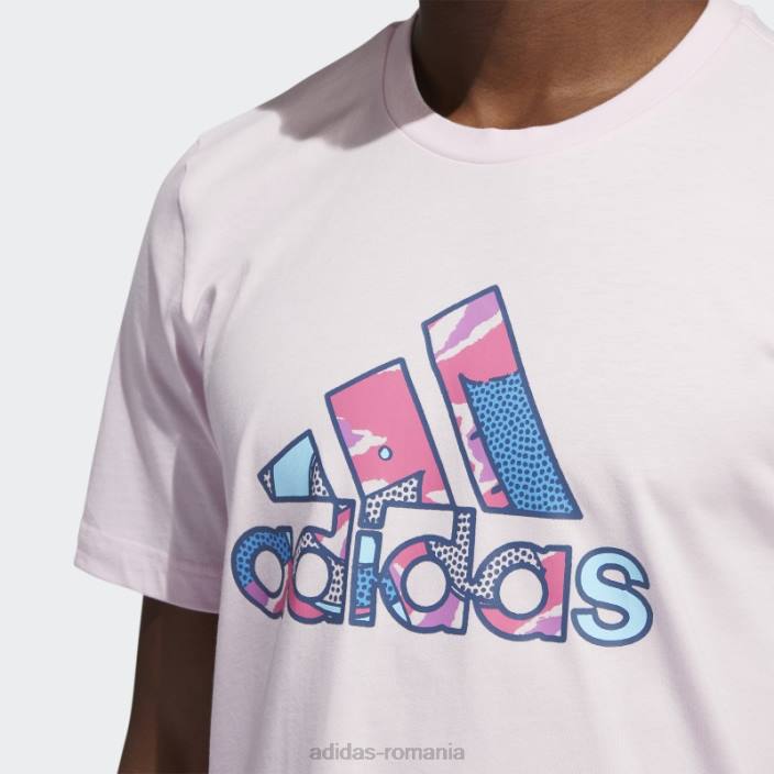 Adidas insigna botg de tricou grafic sport roz adidas bărbați roz 2JBN4926