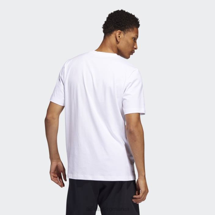 Adidas insigna universală albă a tricouului sport adidas bărbați alb 2JBN5571