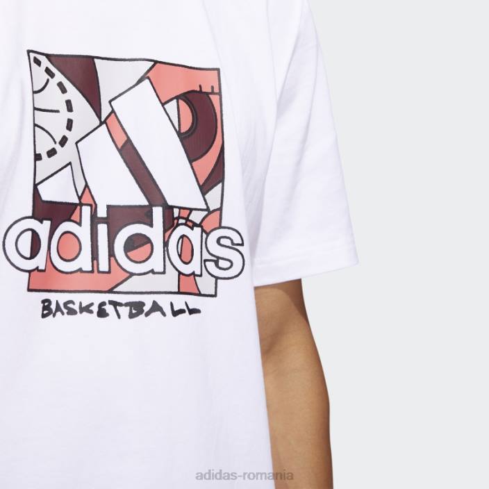 Adidas insigna universală albă a tricouului sport adidas bărbați alb 2JBN5571