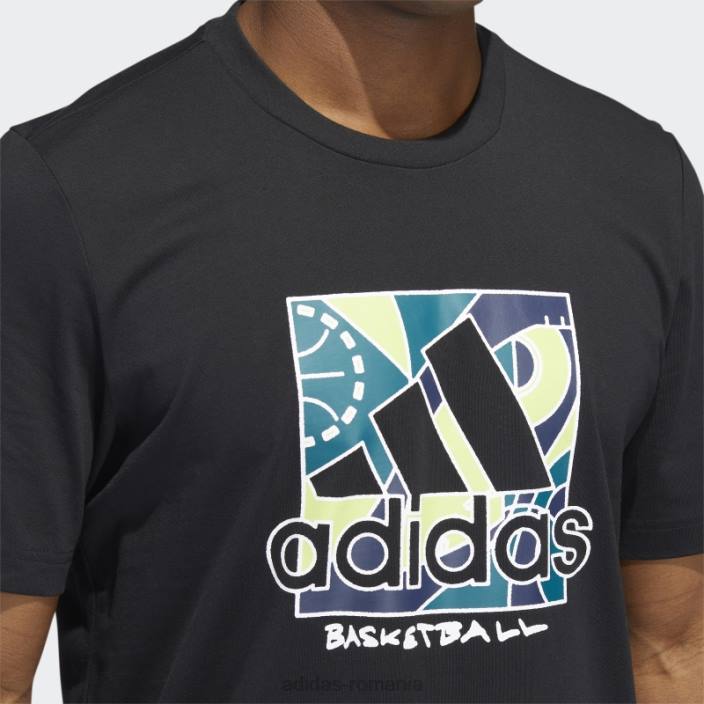 Adidas insigna universală neagră a tricouului sport bărbați negru 2JBN7037