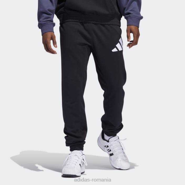 Adidas pantaloni de baschet legends negri bărbați negru/bleumarin 2JBN7088