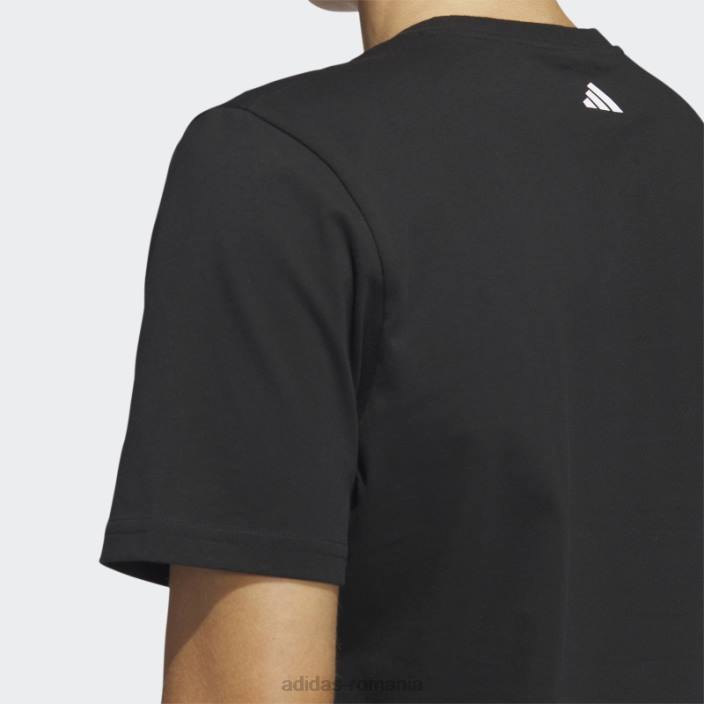 Adidas tricou grafic pentru baschet cu lanț negru bărbați negru 2JBN5473