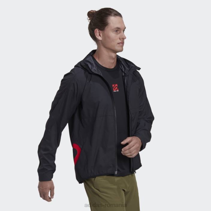 Adidas cinci ten jachetă de vânt neagră bărbați negru 2JBN5666