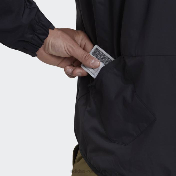 Adidas cinci ten jachetă de vânt neagră bărbați negru 2JBN5666