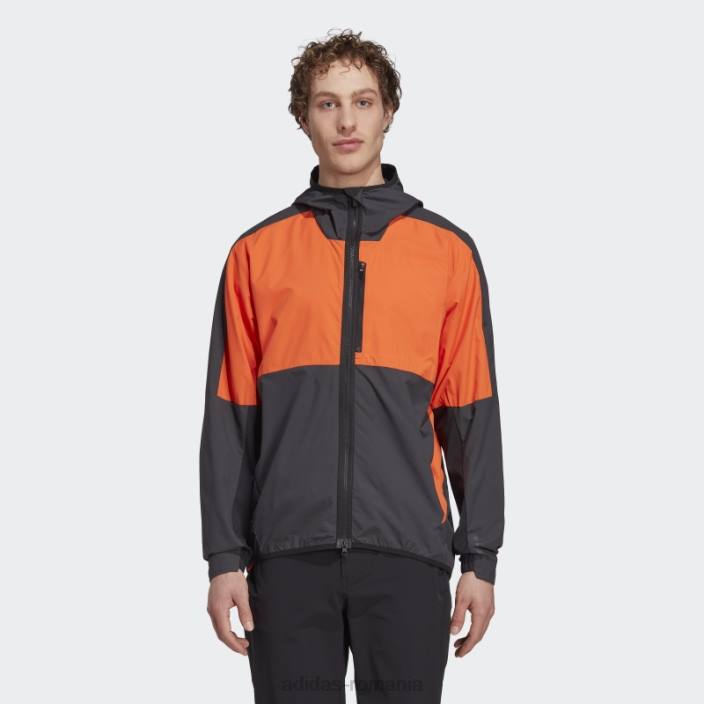 Adidas cinci zece parca-vent portocaliu bărbați portocaliu/negru 2JBN14083