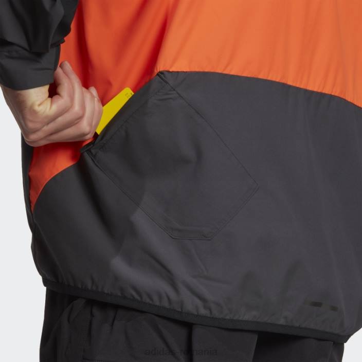 Adidas cinci zece parca-vent portocaliu bărbați portocaliu/negru 2JBN14083
