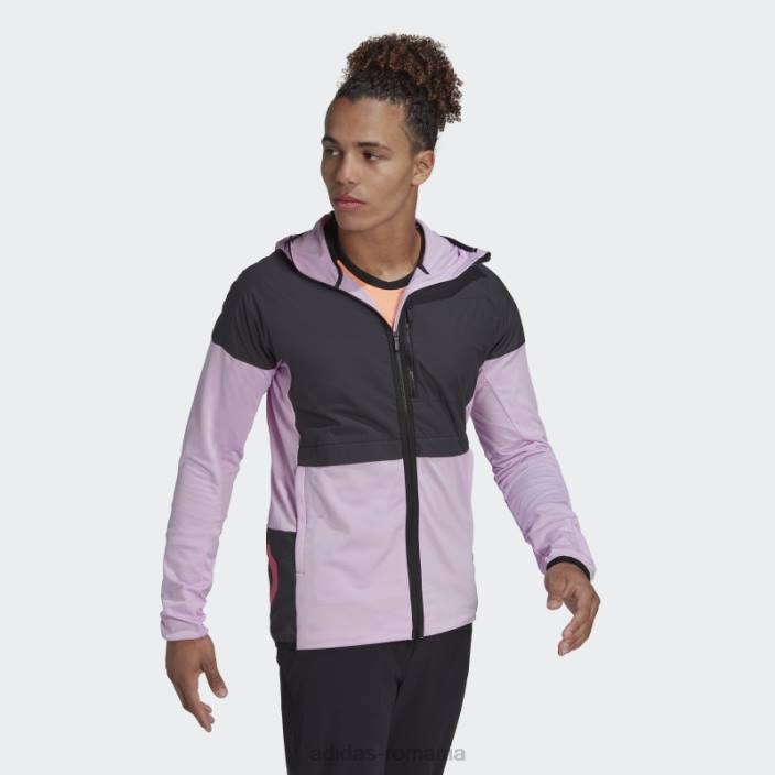 Adidas lila cinci ten flooce jachetă adidas bărbați liliac/negru 2JBN14967