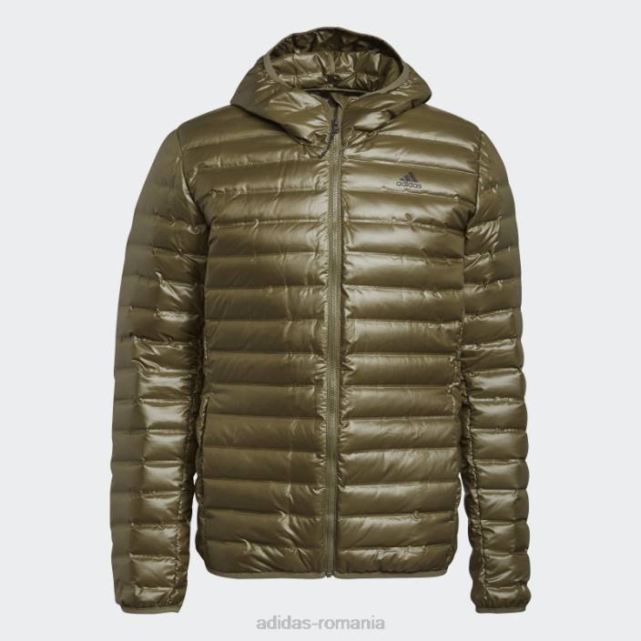 Adidas jachetă de puf cu glugă olive varilite bărbați măsline 2JBN13847