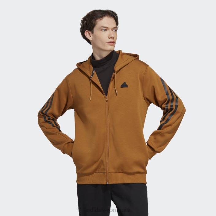 Adidas Bronze future icons Hanorac adidas cu fermoar complet cu 3 dungi bărbați bronz 2JBN969