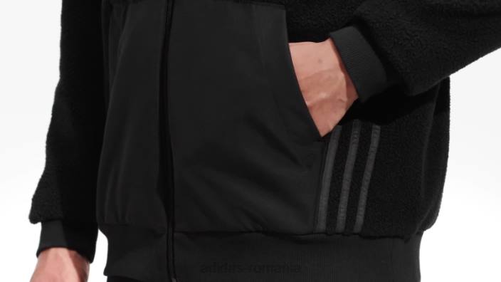 Adidas Esențial pachet de vacanță jachetă bomber sherpa neagră bărbați negru/carbon 2JBN5492