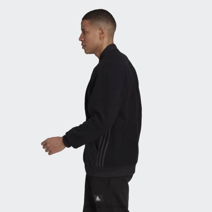 Adidas Esențial pachet de vacanță jachetă bomber sherpa neagră bărbați negru/carbon 2JBN5492