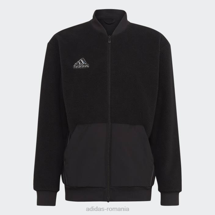 Adidas Esențial pachet de vacanță jachetă bomber sherpa neagră bărbați negru/carbon 2JBN5492