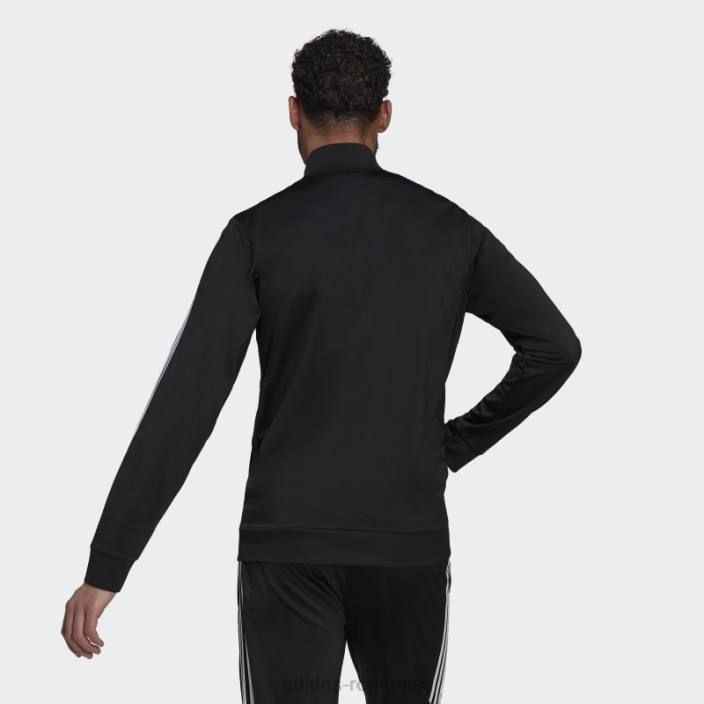 Adidas Esențial pentru încălzire, bluză neagră cu 3 dungi bărbați alb negru 2JBN13310