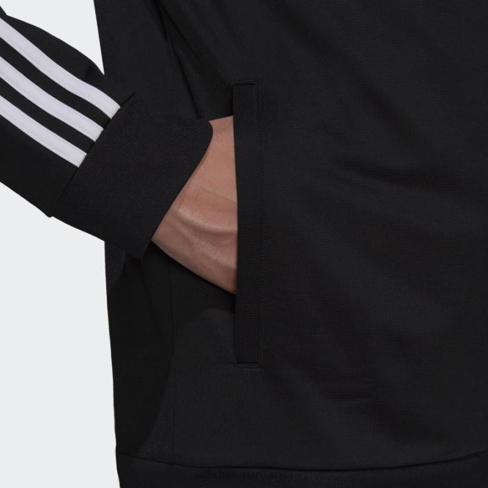 Adidas Esențial pentru încălzire, bluză neagră cu 3 dungi bărbați alb negru 2JBN13310