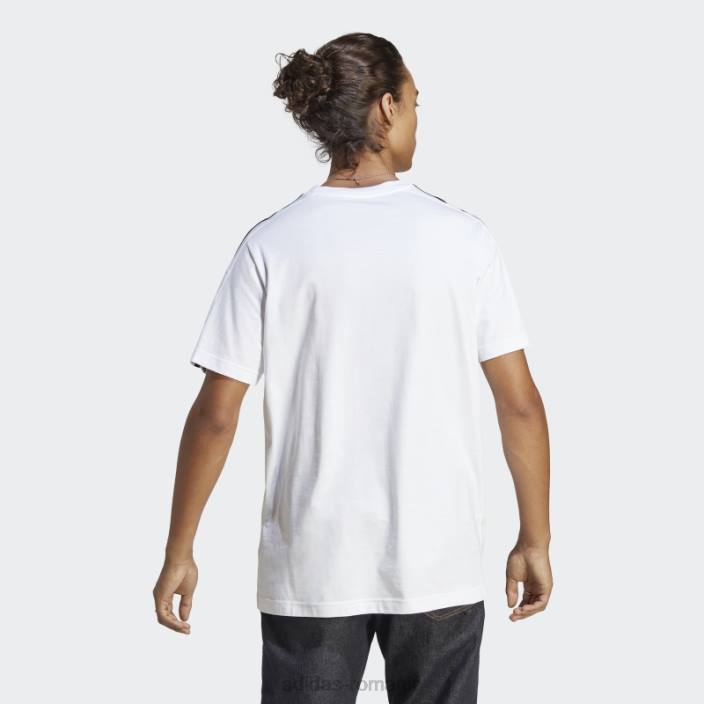 Adidas Essentials tricou cu 3 dungi din tricou alb adidas bărbați alb negru 2JBN5112