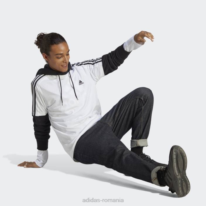 Adidas Essentials tricou cu 3 dungi din tricou alb adidas bărbați alb negru 2JBN5112
