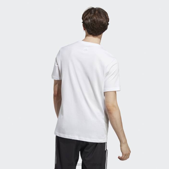 Adidas Essentials tricou cu logo brodat liniar din tricou alb adidas bărbați alb negru 2JBN13362